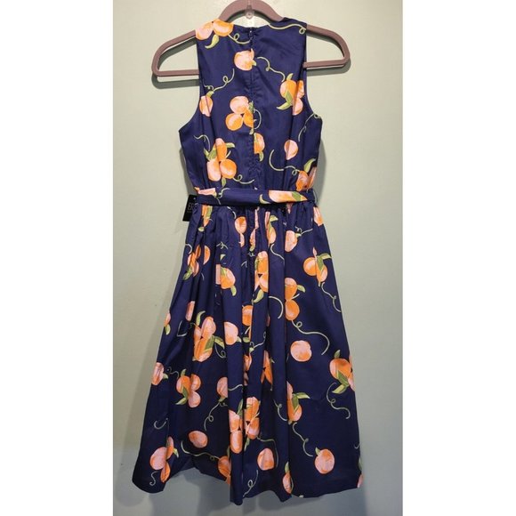 New Era By Modcloth Faux Wrap Dress Blue Peaches Sz 0 - Picture 6 of 9